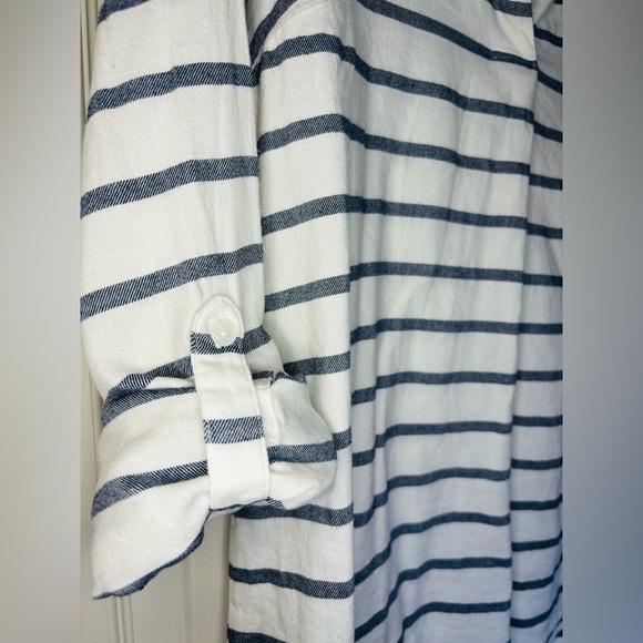 Blue stripe cotton blend tunic - Picture 3 of 3